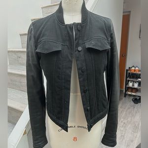 T by Alexander Wang denim and faux leather jacket